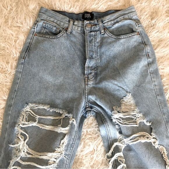 SIMPLE SOCIETY BUTTON FLY HIGH WAIST JEANS - Picture 3 of 11